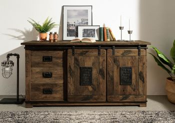 Sideboard Mango 150x45x80 braun lackiert RAILWAY #400