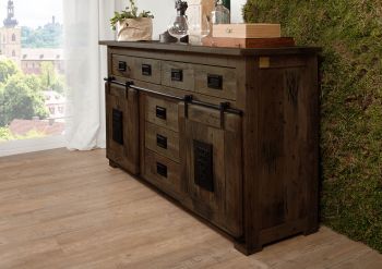 Sideboard Mango 150x45x90 braun lackiert RAILWAY #419