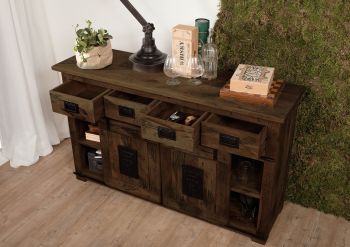 Sideboard Mango 150x45x90 braun lackiert RAILWAY #419
