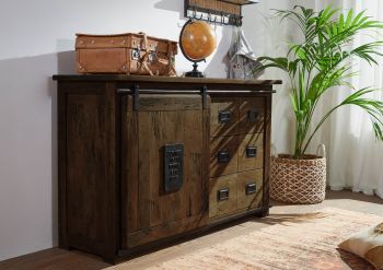 Sideboard Mango 140x45x85 braun lackiert RAILWAY #421