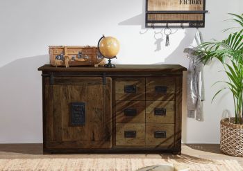 Sideboard Mango 140x45x85 braun lackiert RAILWAY #421