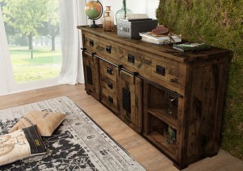Sideboard Mango 200x45x90 braun lackiert RAILWAY #422