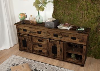 Sideboard Mango 200x45x90 braun lackiert RAILWAY #422