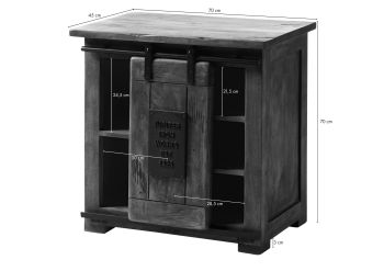 Kommode Mango 70x45x70 grau lackiert RAILWAY #224