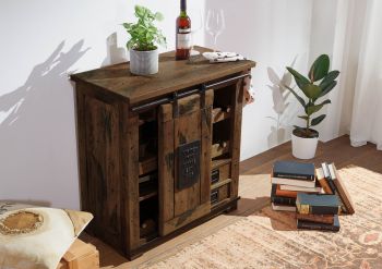 Weinkommode Mango 80x40x82 braun lackiert RAILWAY #440