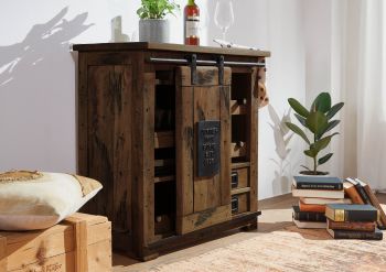 Weinkommode Mango 80x40x82 braun lackiert RAILWAY #440