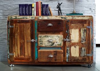 Sideboard Altholz 150x40x90 mehrfarbig lackiert FREEZY #07