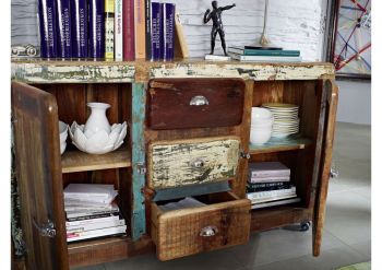 Sideboard Altholz 150x40x90 mehrfarbig lackiert FREEZY #07