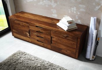 Sideboard Sheesham 200x50x65 walnuss lackiert DUKE #116