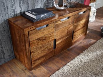 Sideboard Sheesham 150x45x75 walnuss lackiert DUKE #127