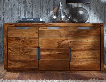 Sideboard Sheesham 150x45x75 walnuss lackiert DUKE #127