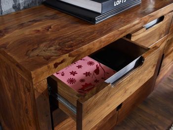 Sideboard Sheesham 150x45x75 walnuss lackiert DUKE #127