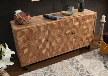 Sideboard Akazie 160x46x84 hellbraun lackiert STILMÖBEL #101