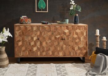 Sideboard Akazie 160x46x84 hellbraun lackiert STILMÖBEL #101