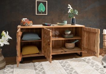 Sideboard Akazie 160x46x84 hellbraun lackiert STILMÖBEL #101