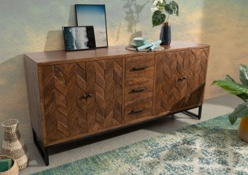 Sideboard Mango 183x46x86 braun lackiert STILMÖBEL #106