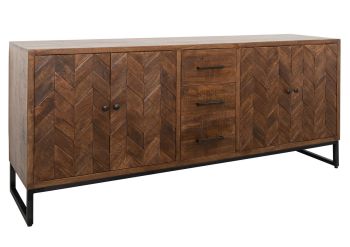 Sideboard Mango 183x46x86 braun lackiert STILMÖBEL #106