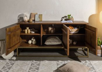 Sideboard Mango 178x46x85 braun lackiert STILMÖBEL #124