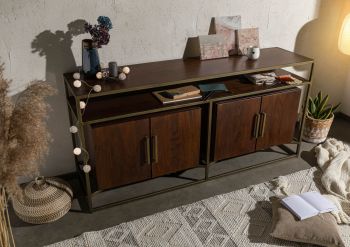 Sideboard Mango 183x46x86 braun lackiert STILMÖBEL #130