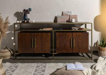 Sideboard Mango 183x46x86 braun lackiert STILMÖBEL #130