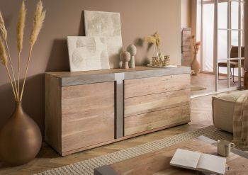 Sideboard Akazie 180x45x75 beige lackiert Amsterdam #111