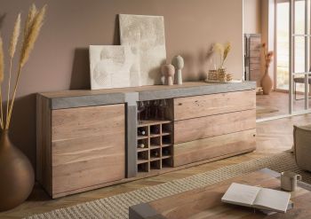 Sideboard Akazie 215x45x75 beige lackiert Amsterdam #129