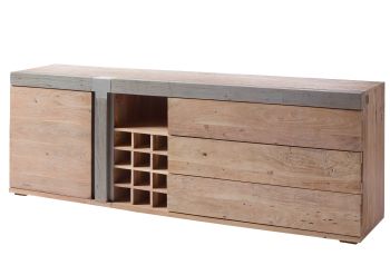 Sideboard Akazie 215x45x75 beige lackiert Amsterdam #129