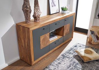 Sideboard Sheesham 170x40x82 gebeizt TURIN #21