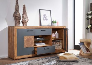 Sideboard Sheesham 170x40x82 gebeizt TURIN #21