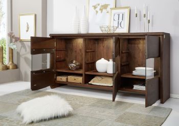 Sideboard Akazie 191x45x96 braun lackiert PURE ACACIA #808