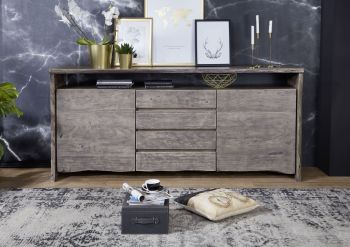 Sideboard Akazie210x45x96 grau lackiert PURE ACACIA #901