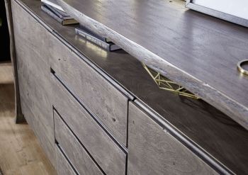 Sideboard Akazie210x45x96 grau lackiert PURE ACACIA #901