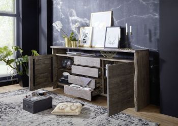 Sideboard Akazie210x45x96 grau lackiert PURE ACACIA #901