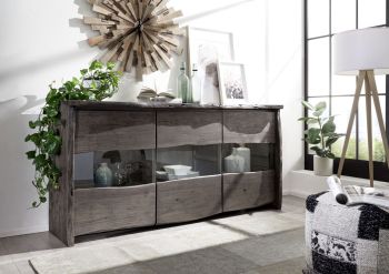Sideboard Akazie 191x45x96 grau lackiert PURE ACACIA #908