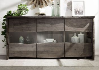 Sideboard Akazie 191x45x96 grau lackiert PURE ACACIA #908