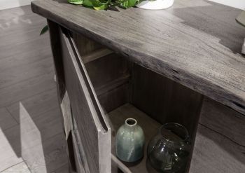 Sideboard Akazie 191x45x96 grau lackiert PURE ACACIA #908