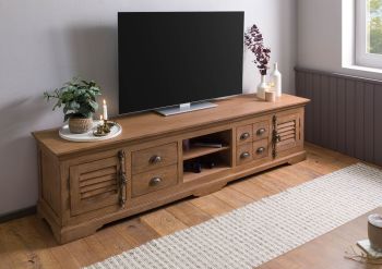 TV-Board Mango 220x45x55 beige geölt TOULOUSE #09