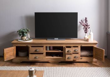 TV-Board Mango 220x45x55 beige geölt TOULOUSE #09