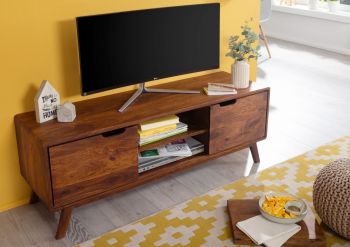 TV-Board Sheesham 134x40x48 walnuss lackiert MALMÖ 2 #119