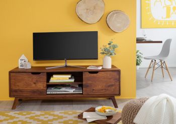 TV-Board Sheesham 134x40x48 walnuss lackiert MALMÖ 2 #119