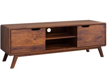 TV-Board Sheesham 134x40x48 walnuss lackiert MALMÖ 2 #119