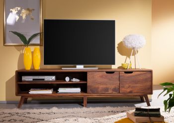 TV-Board Sheesham 180x40x48 walnuss lackiert MALMÖ 2 #122