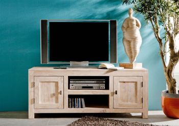 TV-Board Akazie 145x45x60 white stone getüncht  NATURE WHITE #41