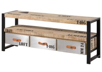 TV-Board Mango 150x40x60 natur bedruckt FACTORY #106