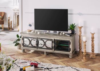 TV-Board Mango 150x45x55 grau lackiert HERMITAGE #012