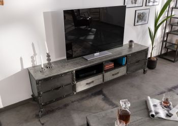 TV-Board Mango 220x40x60 grau lackiert HEAVY INDUSTRY #132