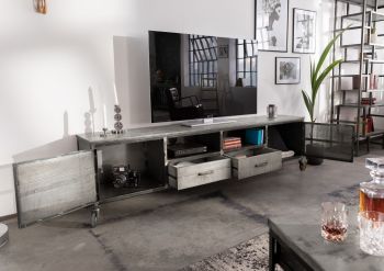 TV-Board Mango 220x40x60 grau lackiert HEAVY INDUSTRY #132