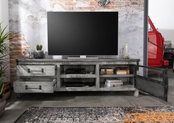TV-Board Mango 190x40x60 grau lackiert HEAVY INDUSTRY #134