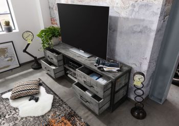 TV-Board Mango 180x40x60 grau lackiert HEAVY INDUSTRY #139