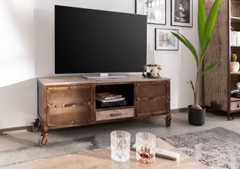 TV-Board Mango 150x40x60 braun lackiert HEAVY INDUSTRY #219